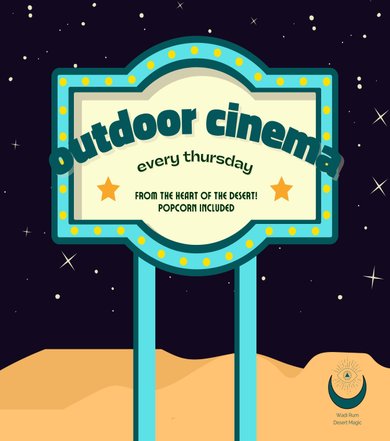 Outdoor and Open Air Cinema in Wadi Rum, Jordan