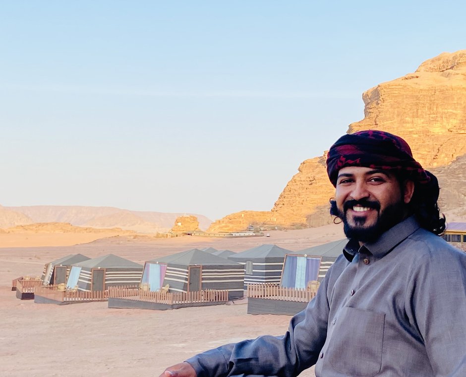 Mohammed, the Bedouin owner of the Desert Magic Camp in the Wadi Rum Protected Area