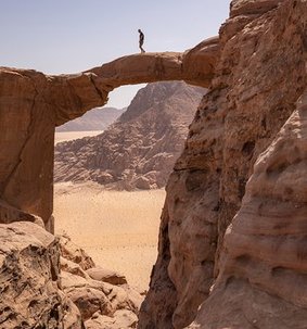 Burdah Rock Bridge in Wadi Rum